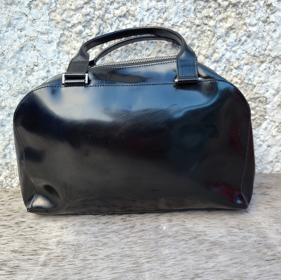 Mazzini patent leather top handle satchel bag, from Italy - Picture 7 of 12